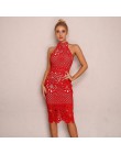 Joyfunear lato białej sukni kobiety Hollow Out rękawów Sexy Bodycon sukienka elegancka Skinny kwiatowy wzór koronki suknie Vesti