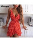 Gwiazdy drukuj Camis sukienka kobiety Sexy biały Wrap Bodycon Casual prosty lato w stylu Boho Resort wysoka talia czerwone kropk