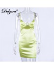 Dulzura kobiety sukienka na imprezę silk satin pasek hollow out sexy elegancki backless festiwal bodycon vestidos sukienki klub 