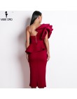 Missord 2019 kobiety Sexy Bodycon off shoulder bandażowy sukienki kobiet Ruffles Backless elegancki klub sukienka Vestido TB0020