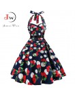 Sexy Halter sukienka na imprezę 2018 Retro Polka Dot Hepburn w stylu Vintage 50 s 60 s Pin Up Rockabilly sukienki szata Plus Siz