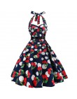 Sexy Halter sukienka na imprezę 2018 Retro Polka Dot Hepburn w stylu Vintage 50 s 60 s Pin Up Rockabilly sukienki szata Plus Siz