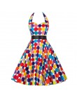 Sexy Halter sukienka na imprezę 2018 Retro Polka Dot Hepburn w stylu Vintage 50 s 60 s Pin Up Rockabilly sukienki szata Plus Siz