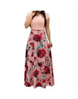 NIBESSER kobiety Floral Print długa letnia sukienka maxi 2019 na co dzień z krótkim rękawem Boho plaża Sexy Patchwork sukienka n