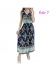 W stylu Vintage kobiety lato czeski sukienka plaża Boho eleganckie sukienki z nadrukiem 2018 nowych moda kwiat luźne Plus Size s