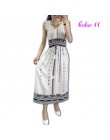 W stylu Vintage kobiety lato czeski sukienka plaża Boho eleganckie sukienki z nadrukiem 2018 nowych moda kwiat luźne Plus Size s