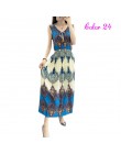 W stylu Vintage kobiety lato czeski sukienka plaża Boho eleganckie sukienki z nadrukiem 2018 nowych moda kwiat luźne Plus Size s