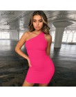 Macheda moda kobiety jedno ramię podstawowe sukienki bez rękawów Slim solidna Bodycon sukienka lato Casual Mini sukienka 2019 no