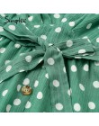 Simplee Sexy V neck polka dot zielony letnia sukienka kobiety 2019 na co dzień wzburzyć midi sukienka elegancka wakacje na plaży