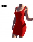 ZSIIBO damskie na co dzień lato bez rękawów Mini Sexy Bodycon zbiornik klub sukienka niski dekolt drop shipping