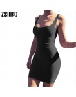 ZSIIBO damskie na co dzień lato bez rękawów Mini Sexy Bodycon zbiornik klub sukienka niski dekolt drop shipping