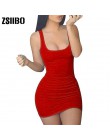 ZSIIBO damskie na co dzień lato bez rękawów Mini Sexy Bodycon zbiornik klub sukienka niski dekolt drop shipping