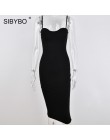 SIBYBO podwójne warstwy bawełna Sexy Bodycon sukienka kobiety lato Backless Slim elastyczne Push Up bandaż sukienek Vestidos