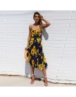 Boho kwiatowy Print letnia sukienka kobiet V Neck kieszenie bez rękawów sukienki midi kobiet słonecznika plisowana przycisk Back