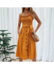 VIEUNSTA Polka Dot druku Sundress 2019 bez ramiączek wzburzyć szarfy wiązanej łuk, sukienka, kobiety, przycisk Backless letnie s