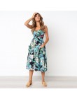 Boho kwiatowy Print letnia sukienka kobiet V Neck kieszenie bez rękawów sukienki midi kobiet słonecznika plisowana przycisk Back