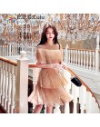 Fringe sukienka w stylu vintage elegancki sexy party sukienka do klubu beach mesh mocno streetwear sundress runway kobiety letni