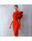 Adyce 2019 nowy lato kobiety Celebrity sukienka na imprezę Vestidos Sexy biały czerwony bez rękawów Ruffles Bodycon Midi Bodycon