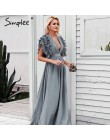 Simplee elegancki v neck długie suknie Ruffles wysoka talia kobiety sukienki wieczorowe party kobieta sexy sukienka w dużym rozm