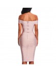 INDRESSME Sexy Off ramię kobiety bandaż sukienka elegancka Slash Neck kolano długość Bodycon Backless sukienka na imprezę Vestid