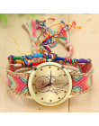 Vansvar w stylu Vintage kobiety rodzimych Handmade zegarek kwarcowy z dzianiny Dreamcatcher przyjaźń zegarek Relojes Mujer Drop 