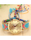 Vansvar w stylu Vintage kobiety rodzimych Handmade zegarek kwarcowy z dzianiny Dreamcatcher przyjaźń zegarek Relojes Mujer Drop 