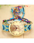 Vansvar w stylu Vintage kobiety rodzimych Handmade zegarek kwarcowy z dzianiny Dreamcatcher przyjaźń zegarek Relojes Mujer Drop 