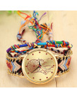 Vansvar w stylu Vintage kobiety rodzimych Handmade zegarek kwarcowy z dzianiny Dreamcatcher przyjaźń zegarek Relojes Mujer Drop 