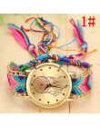 Vansvar w stylu Vintage kobiety rodzimych Handmade zegarek kwarcowy z dzianiny Dreamcatcher przyjaźń zegarek Relojes Mujer Drop 