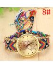 Vansvar w stylu Vintage kobiety rodzimych Handmade zegarek kwarcowy z dzianiny Dreamcatcher przyjaźń zegarek Relojes Mujer Drop 