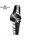 Pozostać w kontakcie czarny srebrny zegarek kobiety kwarcowy kalendarz Sukienka Rhinestone bransoletka zegarek damski panie Lumi