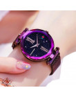 Panie na co dzień oglądać luksusowe fioletowy kobiety zegarki moda minimalistyczny gwiaździste niebo magnetyczne zegarek zegarek