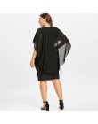 Wipalo kobiety mody Plus Size 5XL haft Capelet Semi Sheer V Neck sukienka na imprezę pół rękawy obcisła sukienka Vestidos duży r