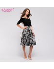 S. FLAVOR wiosna lato Floral wydrukowano Patchwork sukienka kobiety Off ramię Sexy Party vestidos kobiet Slash Neck sukienki na 