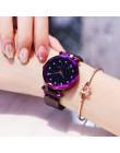 Luksusowe złota róża kobiety zegarki Starry Sky magnetyczne kobiet zegarek wodoodporny Rhinestone zegar relogio feminino montre 