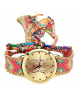 Vansvar w stylu Vintage kobiety rodzimych Handmade zegarek kwarcowy z dzianiny Dreamcatcher przyjaźń zegarek Relojes Mujer Drops