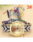 Vansvar w stylu Vintage kobiety rodzimych Handmade zegarek kwarcowy z dzianiny Dreamcatcher przyjaźń zegarek Relojes Mujer Drops