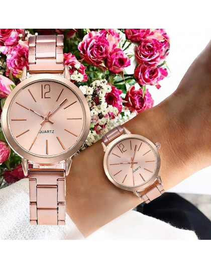 Damskie zegarki Top marka moda kobiety kryształ ze stali nierdzewnej analogowy zegarek kwarcowy  bransoletka montre femme prezen