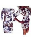 Kobiety lato w stylu Vintage sukienka z długim rękawem Floral wydrukowano panie sukienka Bodycon Casual elegancka Mini sukienka 