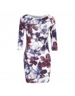 Kobiety lato w stylu Vintage sukienka z długim rękawem Floral wydrukowano panie sukienka Bodycon Casual elegancka Mini sukienka 