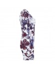 Kobiety lato w stylu Vintage sukienka z długim rękawem Floral wydrukowano panie sukienka Bodycon Casual elegancka Mini sukienka 