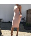 NewAsia bawełna lato sukienka 2019 2 warstwy kobiety Sexy Bodycon Midi sukienka biała podstawowe Tube długi poślizg sukienki na 