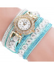 Kobiety analogowy zegarek kwarcowy Rhinestone bransoletki z zegarkiem moda na co dzień relogio feminino montre femme zegarek dam