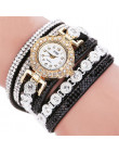 Kobiety analogowy zegarek kwarcowy Rhinestone bransoletki z zegarkiem moda na co dzień relogio feminino montre femme zegarek dam