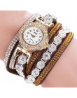 Kobiety analogowy zegarek kwarcowy Rhinestone bransoletki z zegarkiem moda na co dzień relogio feminino montre femme zegarek dam