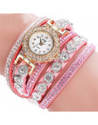 Kobiety analogowy zegarek kwarcowy Rhinestone bransoletki z zegarkiem moda na co dzień relogio feminino montre femme zegarek dam