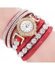 Kobiety analogowy zegarek kwarcowy Rhinestone bransoletki z zegarkiem moda na co dzień relogio feminino montre femme zegarek dam