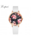Lvpai marka kobiety bransoletka zegarek moda złota róża kwiaty skóra proste kobiety sukienka zegarki luksusowe biznes zegar zega