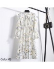 Lato jesień szyfonowa sukienka na co dzień słodkie kobiety floral długie suknie Bowknot z długim rękawem Vestido S-XL rozmiar