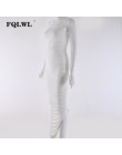 FQLWL Sexy Mesh Kobiety Sukienka Lato 2018 Bez Ramiączek Backless Zipper Podział Draped sukienka w dużym rozmiarze Club Party Wr